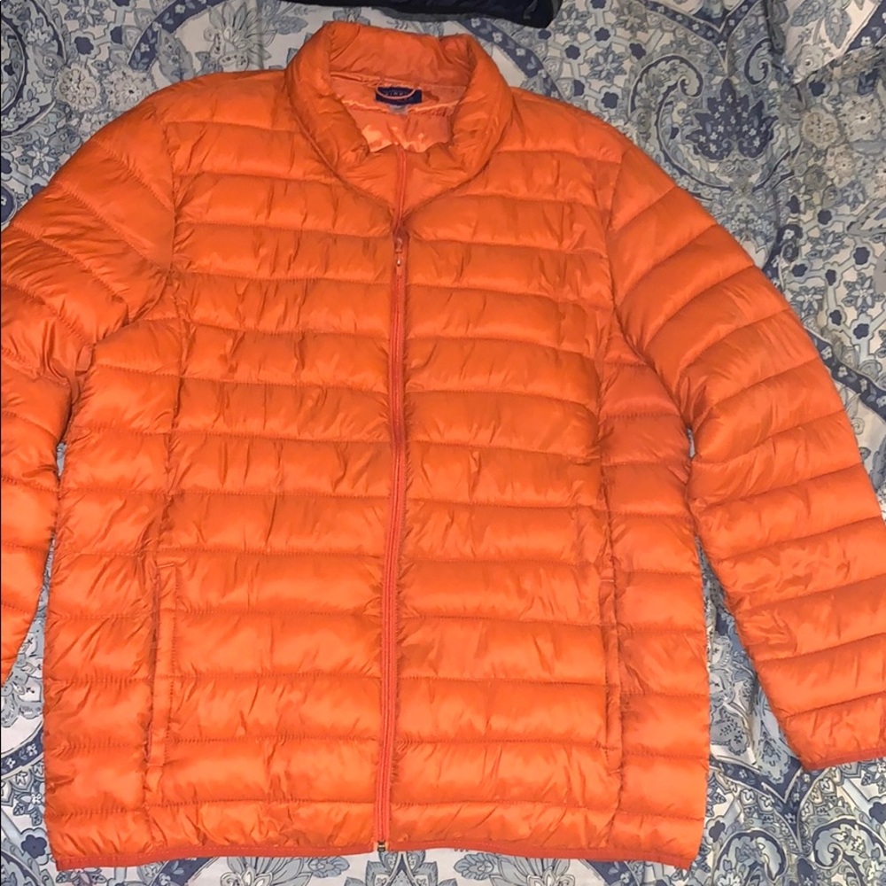 MENS ORANGE PUFFER JACKET
